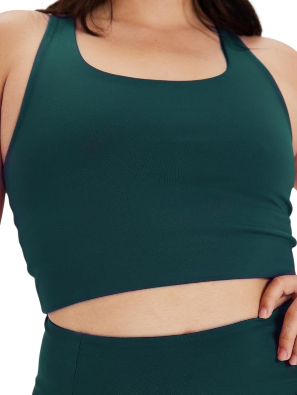 Girlfriend Collective Paloma Racerback Bra Globe Green Medium Stretch Running